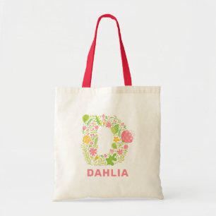 Bolsa Tote Floral Cinto D Nome Inicial Verde Cor - de-rosa Am