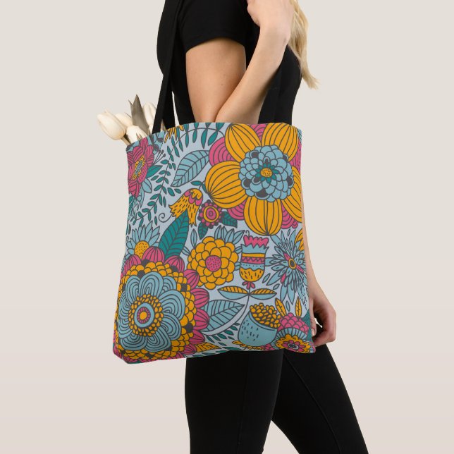 Bolsa Tote Floral Colorida (Close Up)