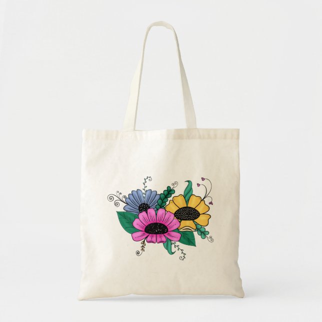 Bolsa Tote Floral Colorida (Frente)