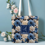 Bolsa Tote Floral com Nome Personalizado Flores Ma<br><div class="desc">✅ Para encontrar itens correspondentes,  procure 130B em minhas coleções ✅</div>