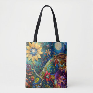 Bolsa Tote Floral Cosmic Bloom