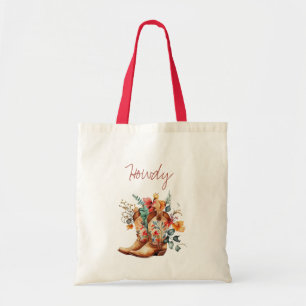 Bolsa Tote Floral Cowgirl Boots