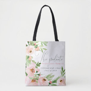 BOLSA TOTE FLORAL DA COR DE ÁGUA DO FORMANDO