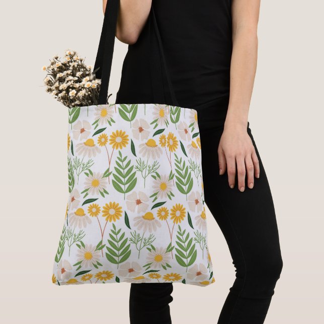 Bolsa Tote Floral Daisies (Close Up)