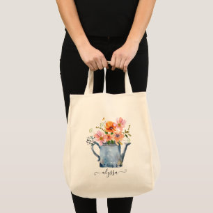 Bolsa Tote Floral De Aquarela Pintada À Mão