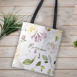 Bolsa Tote Floral de Flor Selvagem de Bridesmaid Gift