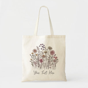 Bolsa Tote Floral de flor selvagem personalizado moderno