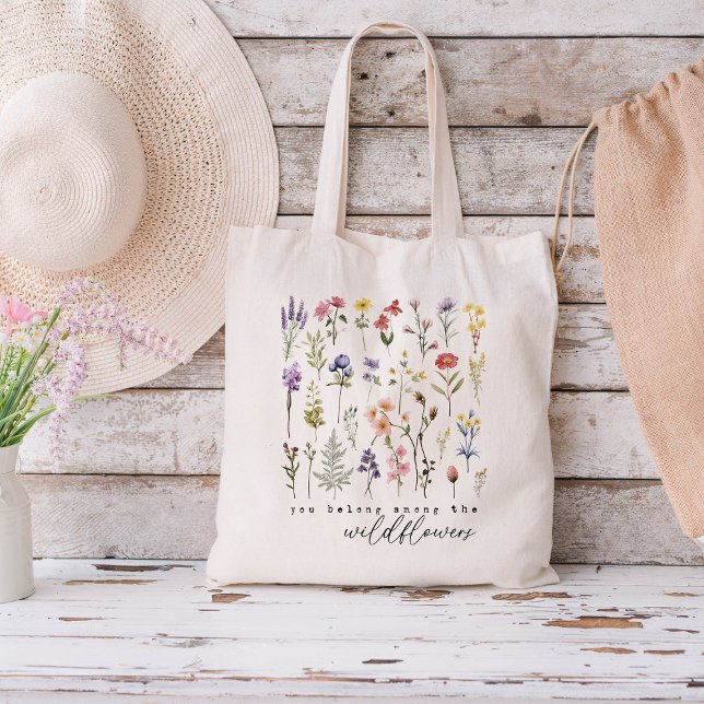Bolsa Tote Floral de Flores Selvagens (Criador carregado)