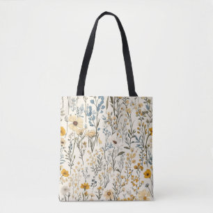 Bolsa Tote Floral de Jardim de Flores Selvagens