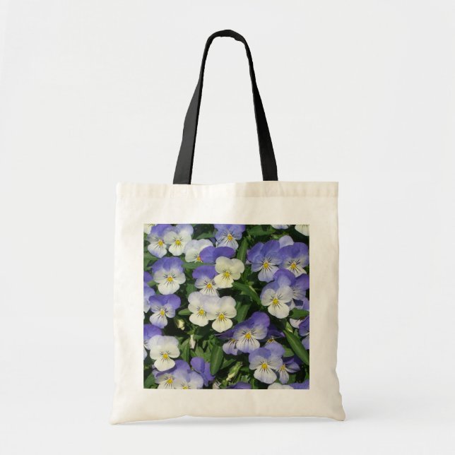 Bolsa Tote Floral de Jardim de Pânico Roxo (Frente)