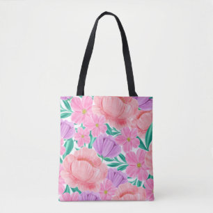 Bolsa Tote Floral de Pastel Watercolor