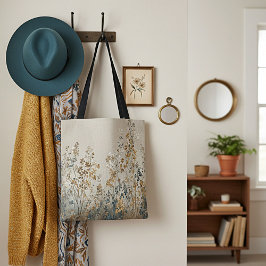 Bolsa Tote floral de prado âmbar