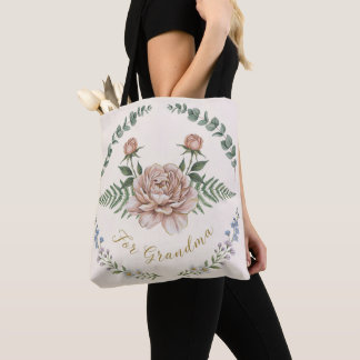 Bolsa Tote Floral de Prado em Aquarela Suave Eco
