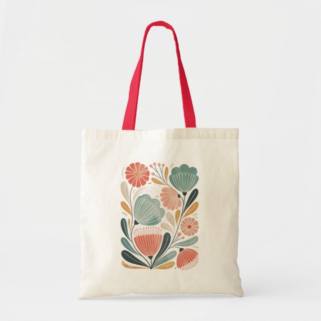 Bolsa Tote Floral de Verão Suave (Frente)
