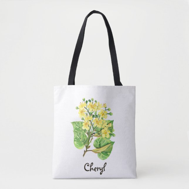 Bolsa Tote Floral De Volta À Escola (Frente)