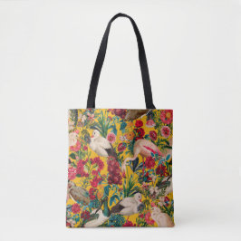 BOLSA TOTE FLORAL E AVES XVIII