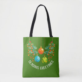 Bolsa Tote Floral E Ornamentos De Natal