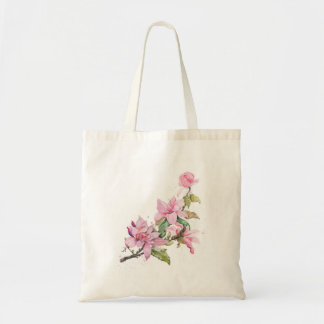 Bolsa Tote Floral em Aquarela Rosa – Elegante Flor