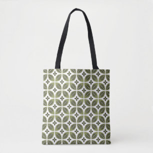 Bolsa Tote Floral escandinavo: Design de Vintage sem costura.