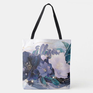 Bolsa Tote Floral Escuro Elegante