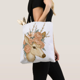Bolsa Tote Floral Fawn - Espírito Gentil da Natureza