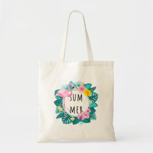 Bolsa Tote Floral Flamingo Summer Bliss