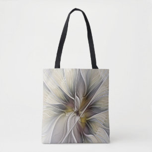 Bolsa Tote Floral Fractal, Fantasia Flor com Cores da Terra