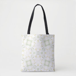 Bolsa Tote Floral Geométrico Neutro Suave