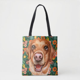 Bolsa Tote Floral Labrador Dog