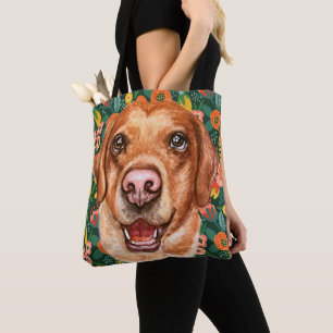 Bolsa Tote Floral Labrador Dog