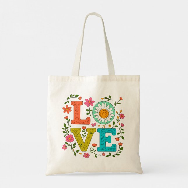 Bolsa Tote Floral Love (Verso)