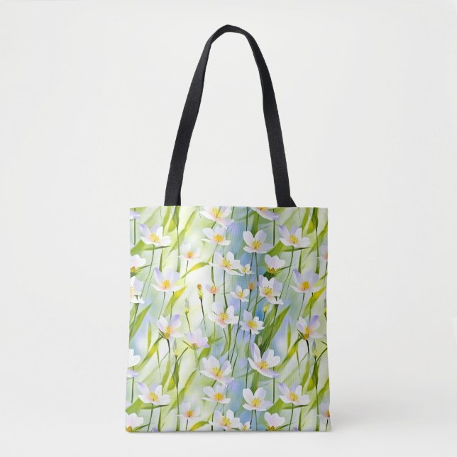 Bolsa Tote Floral Macio de Flora de Primavera  (Frente)
