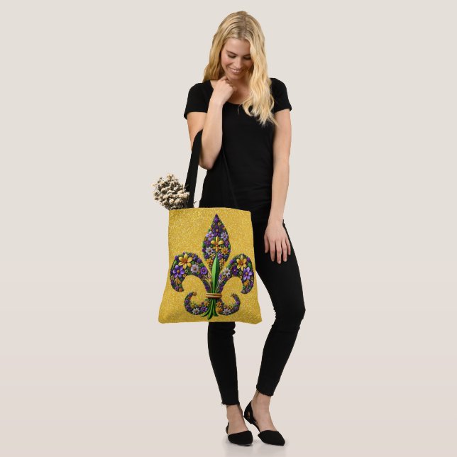 Bolsa Tote Floral Mardi Gras lírio fleur de lis (No(a) Modelo)