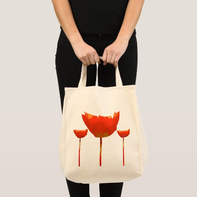 Bolsa Tote Floral Moderno Abstrato Laranja (Frente (produto))