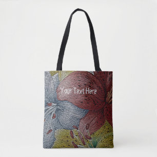 Bolsa Tote floral moderno da flor abstrata colorida do estilo