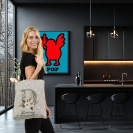 Bolsa Tote Floral Monogram D – Radiant Botanical Letter Art