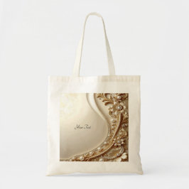 Bolsa Tote Floral Ornata Dourada Elegante
