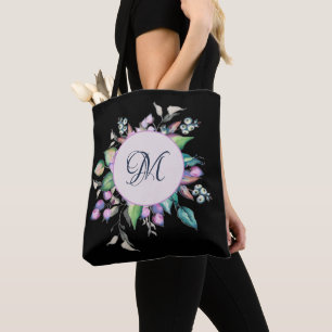 Bolsa Tote Floral Pastel Watercolor Flowers Monograma