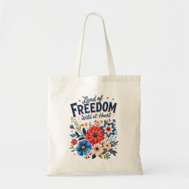 Bolsa Tote Floral Patriótica de Liberdade para Mul