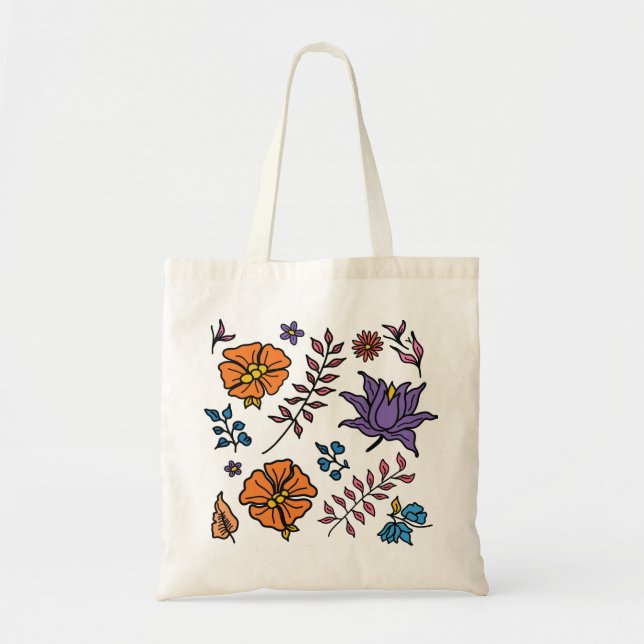 Bolsa Tote Floral Pattern Tote Bag (Frente)