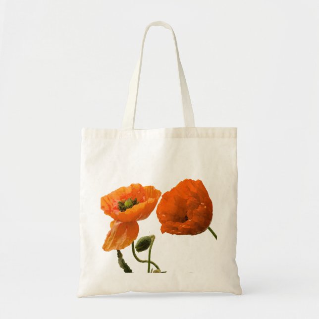 Bolsa Tote Floral Poppy Fllower Bridesmaid Gift Favor Casamen (Frente)
