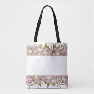 Bolsa Tote Floral primavera de flores rosa-de-verão borla ve