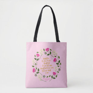 Bolsa Tote Floral Púrpura Rosa William Shakespeare Nunca Duv