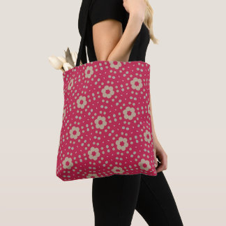 Bolsa Tote Floral Retro com Bolinhas | Pri Vermelh