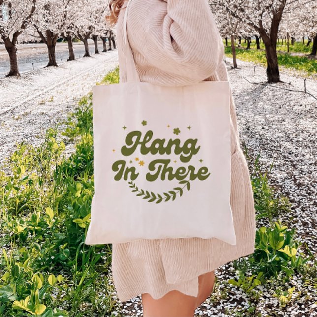Bolsa Tote Floral Retro 'Segure Firme' Positividade (Criador carregado)