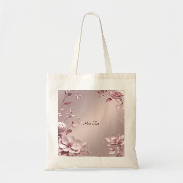 Bolsa Tote Floral Rosa Delicada (Frente)