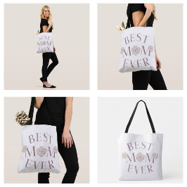 Bolsa Tote Floral Rosa Melhor Mãe de Todas