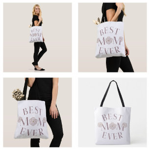 Bolsa Tote Floral Rosa Melhor Mãe de Todas