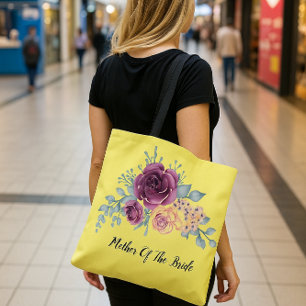 Bolsa tote floral rosa para festa de casamento