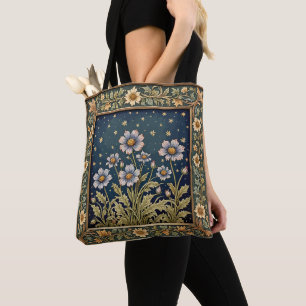 Bolsa Tote Floral Roxo-Roxo-Roxo